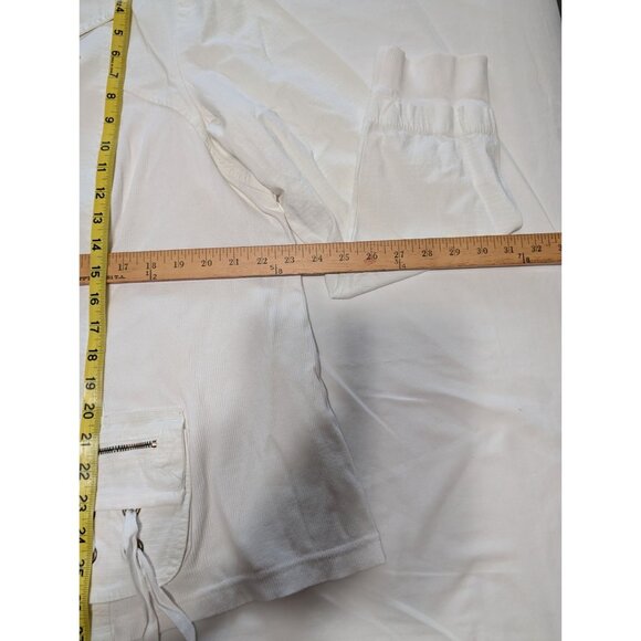XCVI White Cotton Utility Blazer Jacket Pockets Drawstrings 2X Womens Casual - Picture 14 of 16